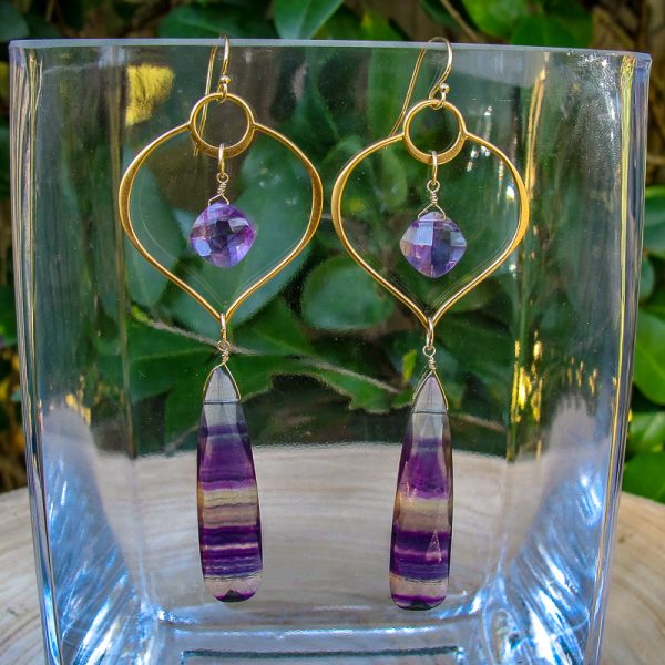 Amethyst & Fluorite Earrings