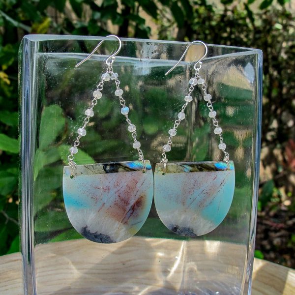 Labradorite & Amazonite Earrings - Image 2