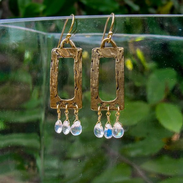 Moonstone Briolette Earrings - Image 2