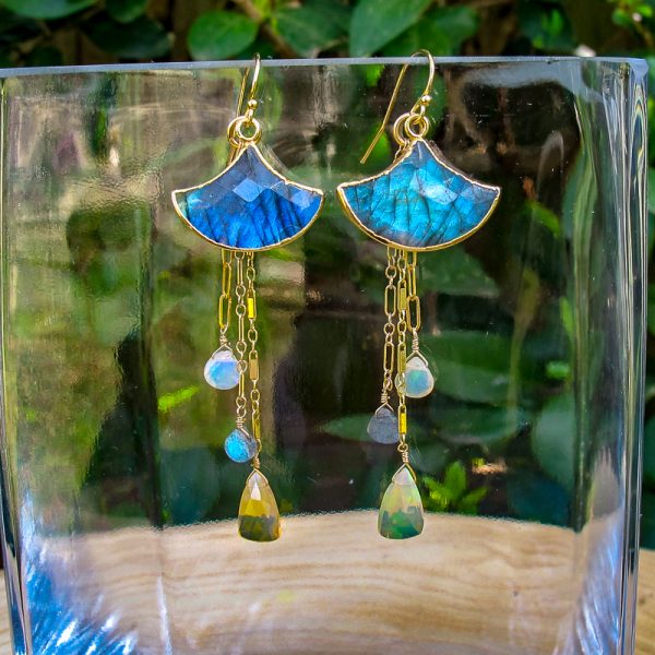 Labradorite & Opal Earrings