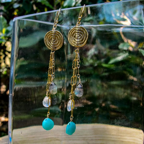 AAA Moonstone, Amazonite, & Labradorite Earrings - Image 3