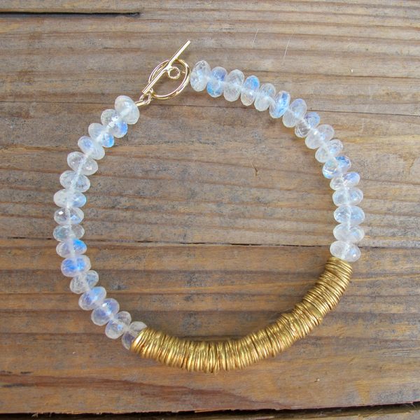 AAA Moonstone & Gold Bracelet