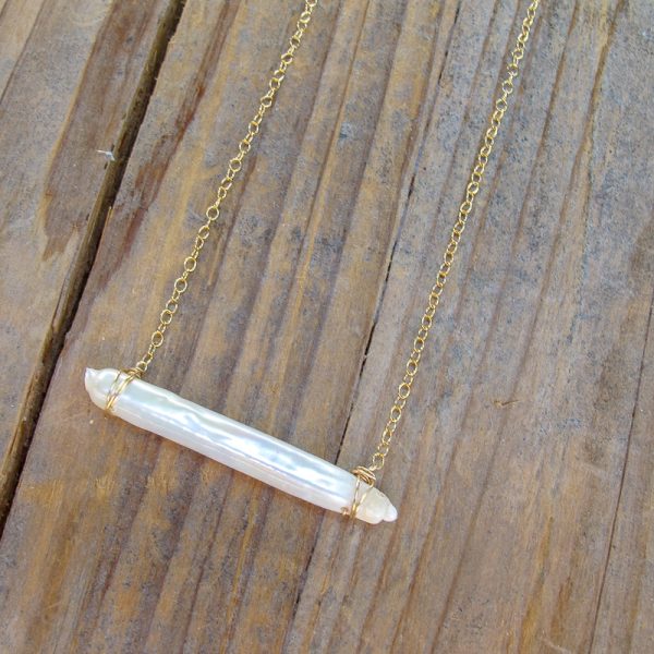Pearl Bar Necklace - Image 2