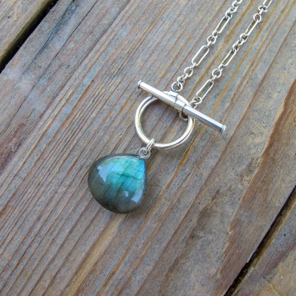 AAA Labradorite Teardrop Necklace in Sterling Silver - Image 2