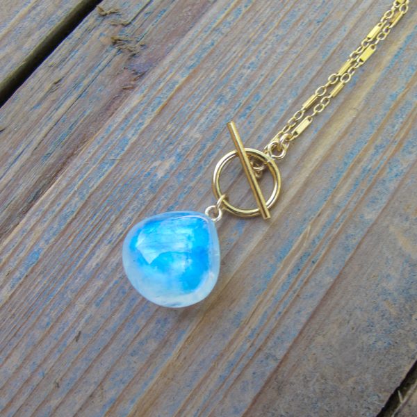 AAA Moonstone Teardrop Necklace in Gold