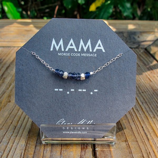 Iolite Mama Morse Code Necklace