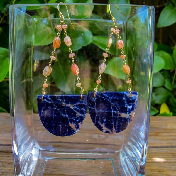 Lapis & Sunstone Earrings