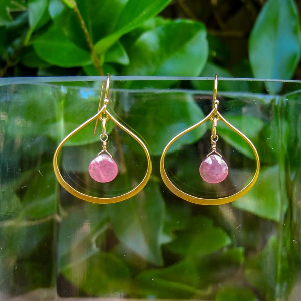 Rhodochrosite Meadium Teardrop Earrings - Image 3
