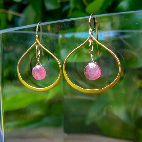 Rhodochrosite Meadium Teardrop Earrings - Image 2