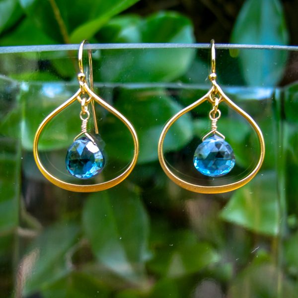 London Blue Topaz Small Teardrop Earrings - Image 3