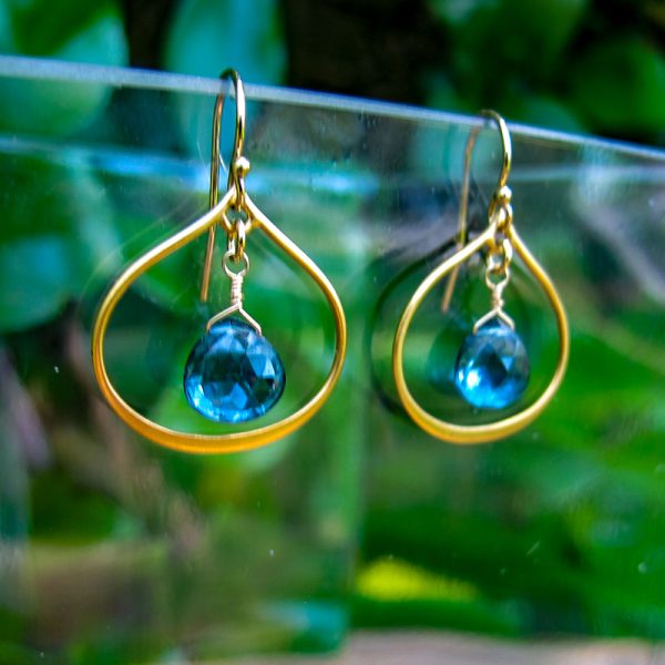 London Blue Topaz Small Teardrop Earrings