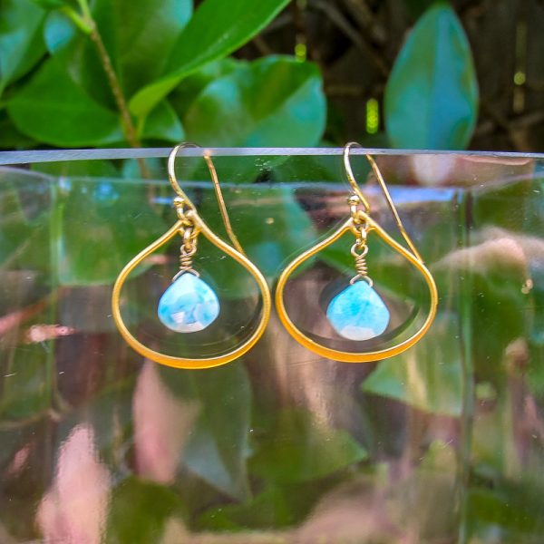 Larimar Small Teardrop Earrings - Image 3