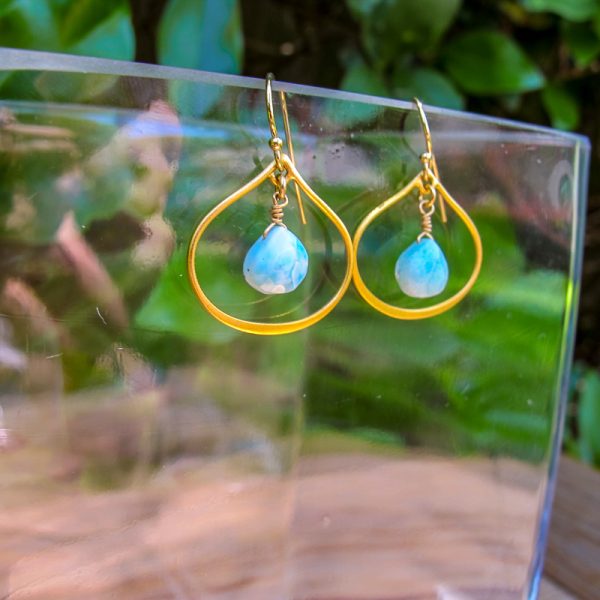 Larimar Small Teardrop Earrings