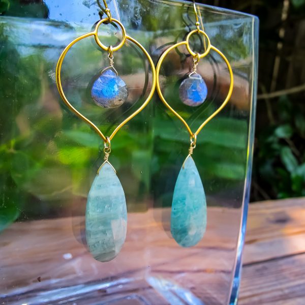 Labradorite & Aquamarine Earrings