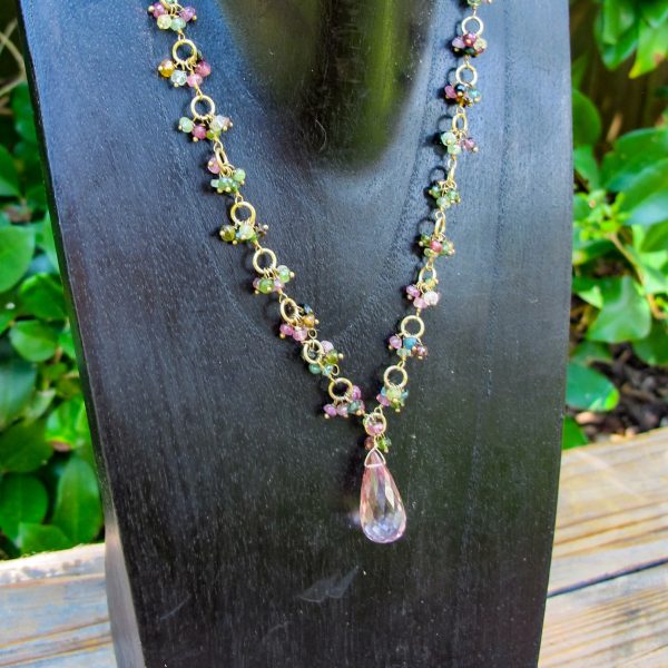 Tourmaline & Pink Quartz Necklace - Image 4