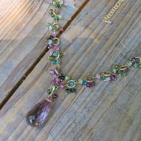 Tourmaline & Pink Quartz Necklace - Image 2