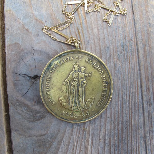 Antique Catholic Medal Necklace - Image 2