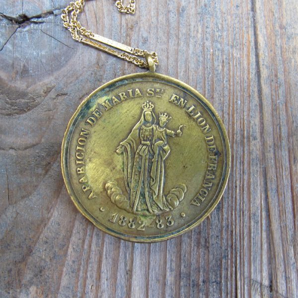 Antique Catholic Medal Necklace