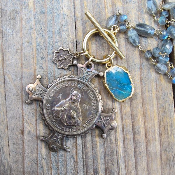French Sacred Heart Montmartre Cross Necklace - Image 2