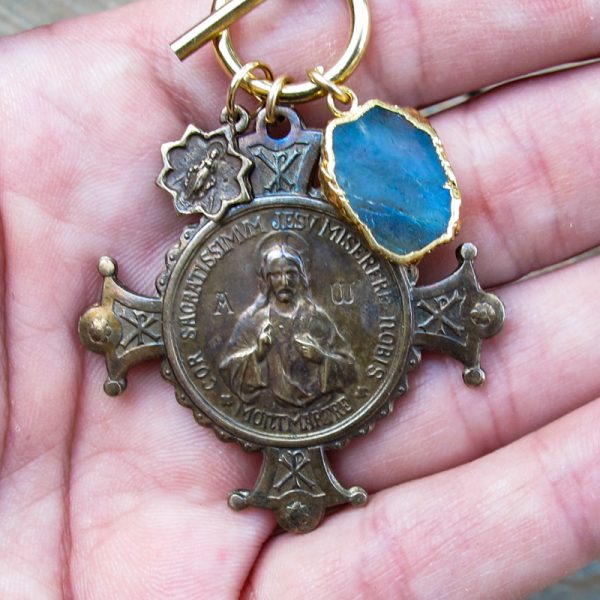French Sacred Heart Montmartre Cross Necklace - Image 4