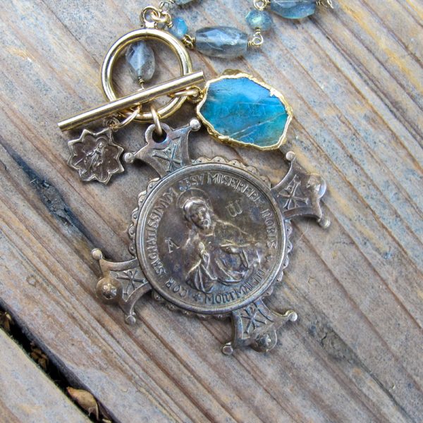 French Sacred Heart Montmartre Cross Necklace