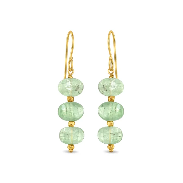 Triple Drop Green Kyanite Dangles