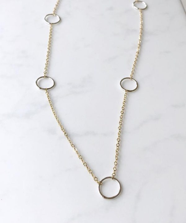 Mixed Metals Circle Necklace - Image 2