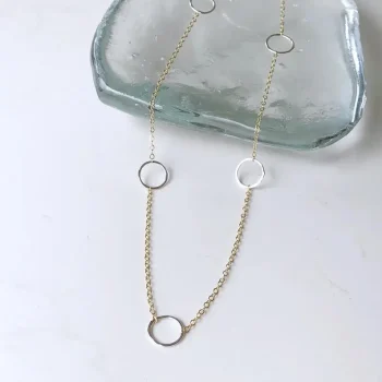 Mixed Metals Circle Necklace