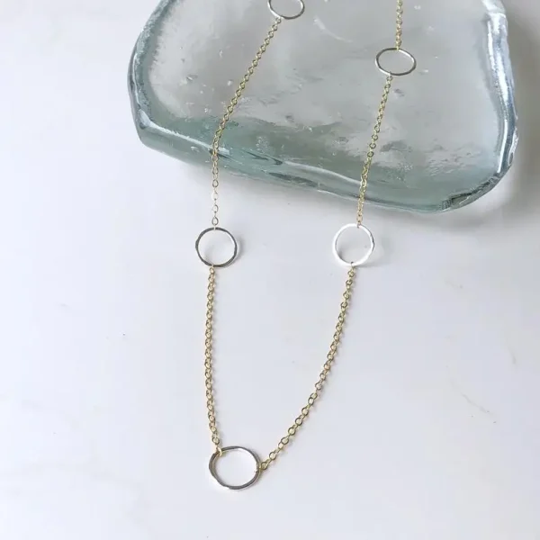 Mixed Metals Circle Necklace