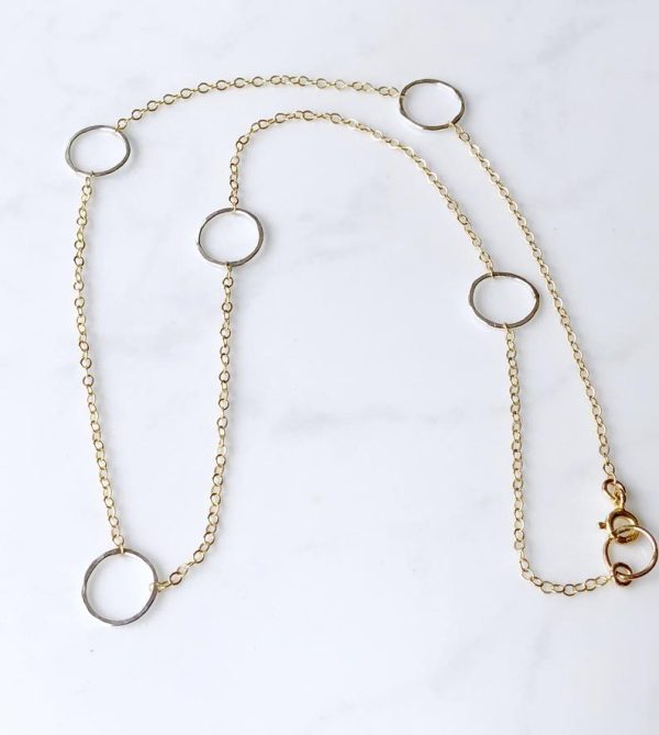 Mixed Metals Circle Necklace - Image 3