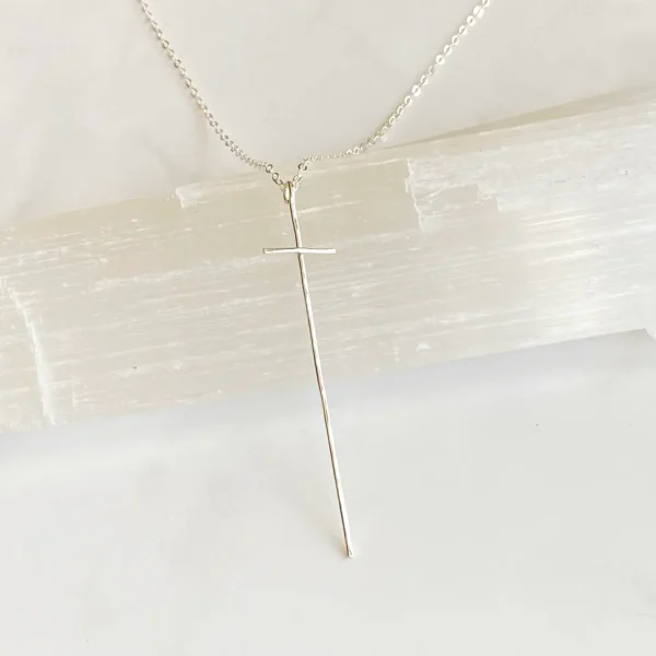 Sterling Silver Hammered Cross Necklace