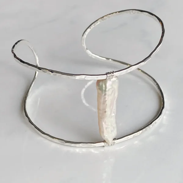 Sterling Silver Organic Pearl Cuff