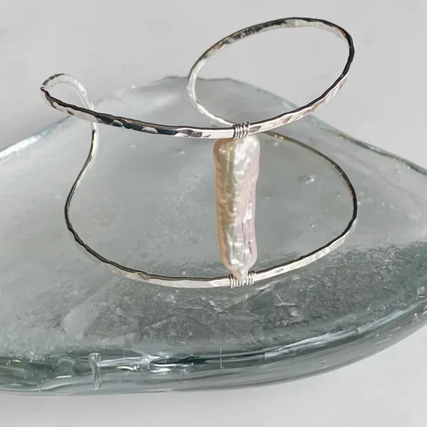Sterling Silver Organic Pearl Cuff - Image 2