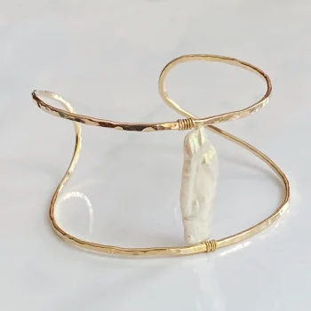 14k Gold Filled Organic Pearl Cuff