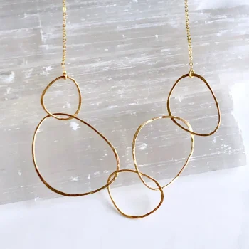 14k Gold Filled Organic River Rock Statement Necklace