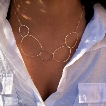 Sterling Silver Organic River Rock Statement Necklace
