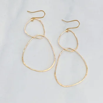 Organic River Rock Earrings 14k Gold Filled