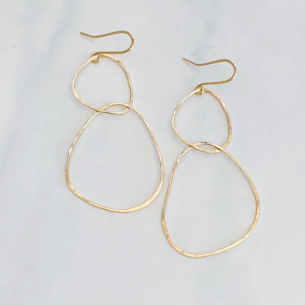 Organic River Rock Earrings 14k Gold Filled