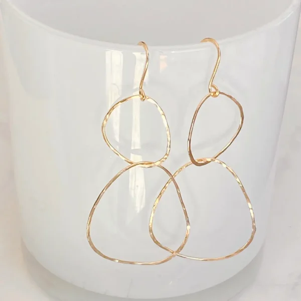 Organic River Rock Earrings 14k Gold Filled - Image 2