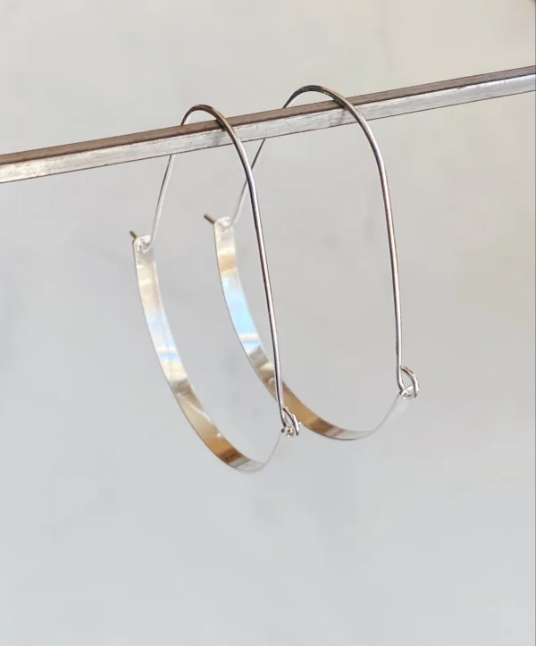 Sterling Silver Swing Hoop Earrings - Image 2