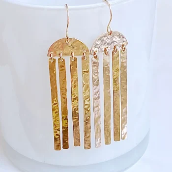 Sunrise Statement Bar Earrings Gold Filled