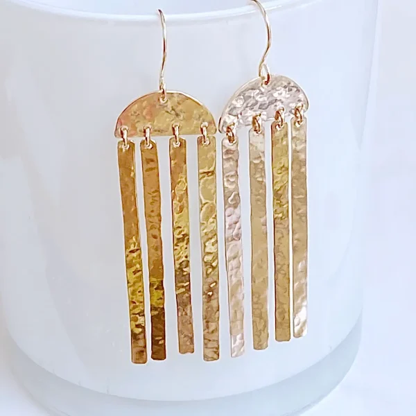 Sunrise Statement Bar Earrings Gold Filled