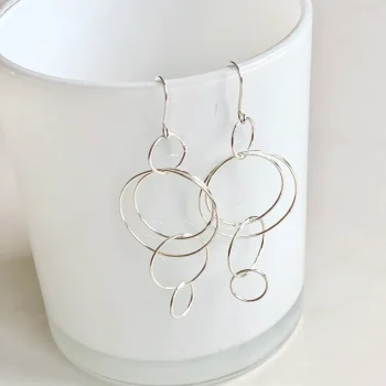 Statement Cirlce Earrings Sterling Silver
