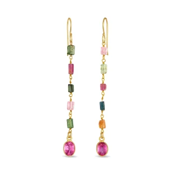 Tourmaline & Pink Topaz Dangles