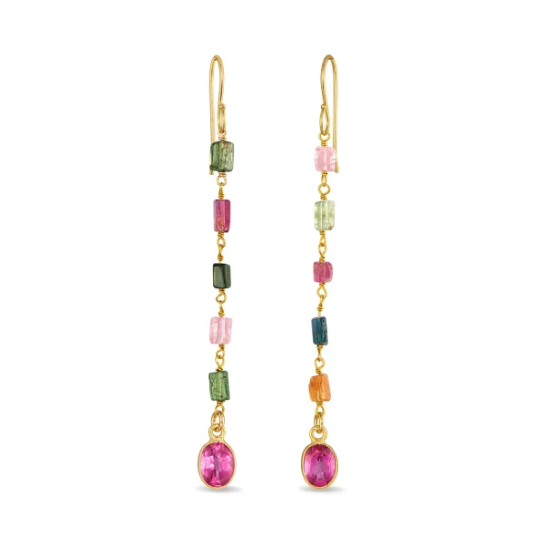 Tourmaline & Pink Topaz Dangles