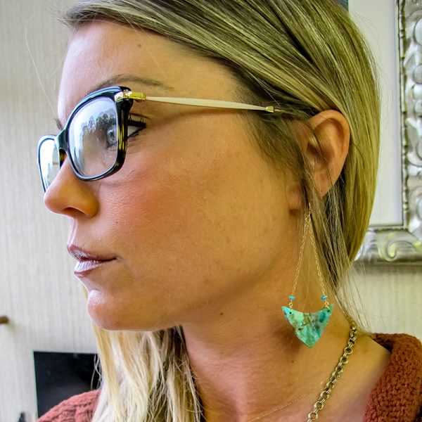 Chrysocolla Gemstone Earring - Image 2