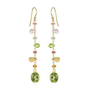 Flower Fields Bezel Dangles Peridot