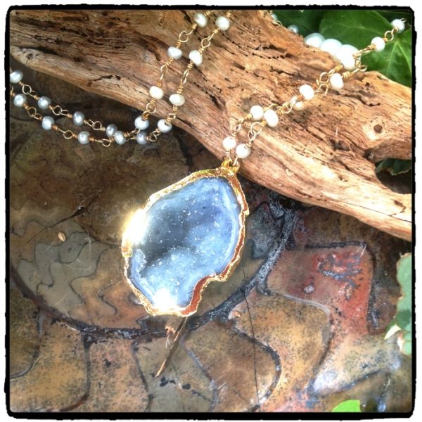 Long Blue Geode Necklace (Copy) - Image 5