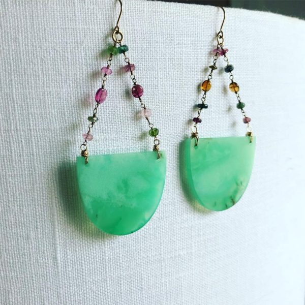 Chrysoprase & Tourmaline Earrings