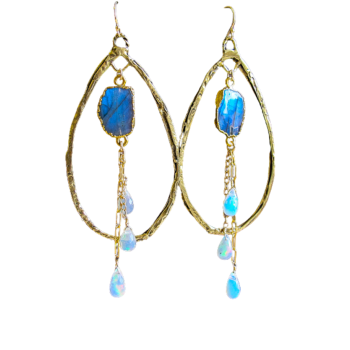 AAA Labradorite & Ethiopian Opal Earrings